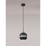 Andrea 19cm 1 Light Crystal Pendant Light - Graphite