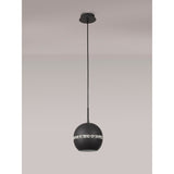 Andrea 19cm 1 Light Crystal Pendant Light - Graphite