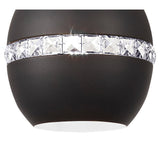 Andrea 19cm 1 Light Crystal Pendant Light - Graphite