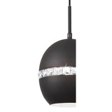 Andrea 19cm 1 Light Crystal Pendant Light - Graphite