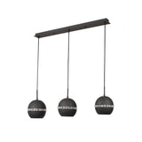 Andrea 3 Light Crystal Bar Pendant Light - Graphite