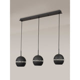 Andrea 3 Light Crystal Bar Pendant Light - Graphite