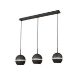 Andrea 3 Light Crystal Bar Pendant Light - Graphite