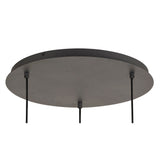 Andrea 3 Light Round Crystal Cluster Pendant Light - Graphite