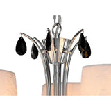 Andrea 88cm 9 Light Chandelier - Polished Chrome With White Shades