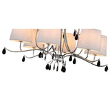 Andrea 88cm 9 Light Chandelier - Polished Chrome With White Shades
