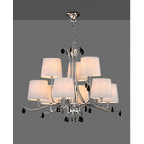 Andrea 88cm 9 Light Chandelier - Polished Chrome With White Shades