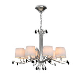 Andrea 100cm 8 Light Chandelier - Polished Chrome With White Shades