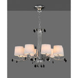 Andrea 100cm 8 Light Chandelier - Polished Chrome With White Shades
