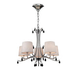 Andrea 81.5cm 5 Light Chandelier - Polished Chrome With  White Shades