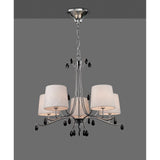 Andrea 81.5cm 5 Light Chandelier - Polished Chrome With  White Shades