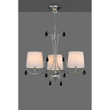 Andrea 67cm 5 Light Chandelier - Polished Chrome With White Shades