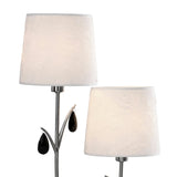 Andrea 2 Light Crystal Droplets Table Lamp - Chrome With White Shades