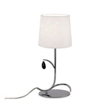 Andrea 1 Light Crystal Droplets Table Lamp - Chrome With White Shades