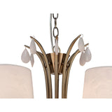 Andrea 100cm 12 Light Chandelier - Antique Brass With White Shades