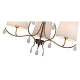 Andrea 67cm 5 Light Chandelier - Antique Brass With White Shades
