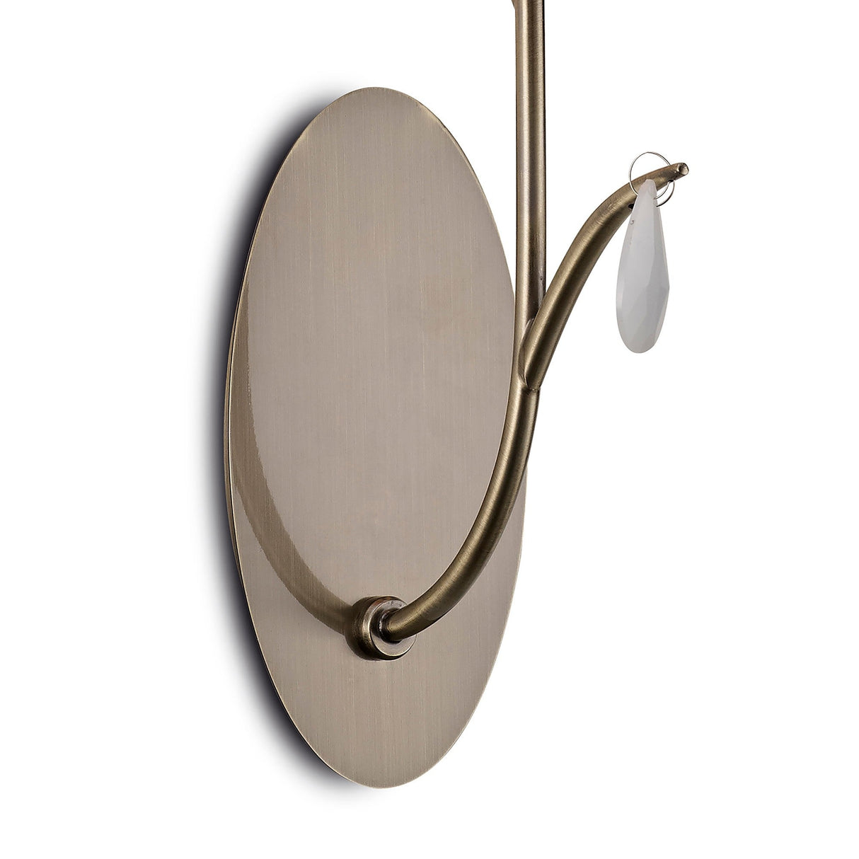 Andrea 1 Light Crystal Droplets Wall Light - Brass With White Shade