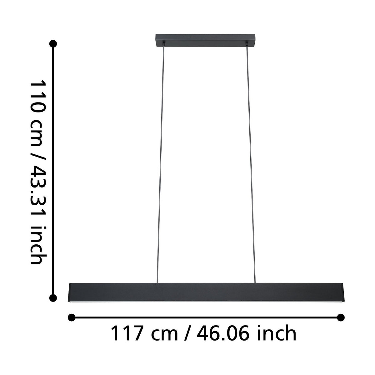 Andreas Smart Colour Changing Pendant Light - Black
