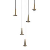 Andromeda 5 Light LED Glass Cluster Pendant Light - Light Gold (Frame Only)