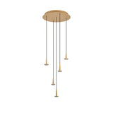 Andromeda 5 Light LED Glass Cluster Pendant Light - Light Gold (Frame Only)