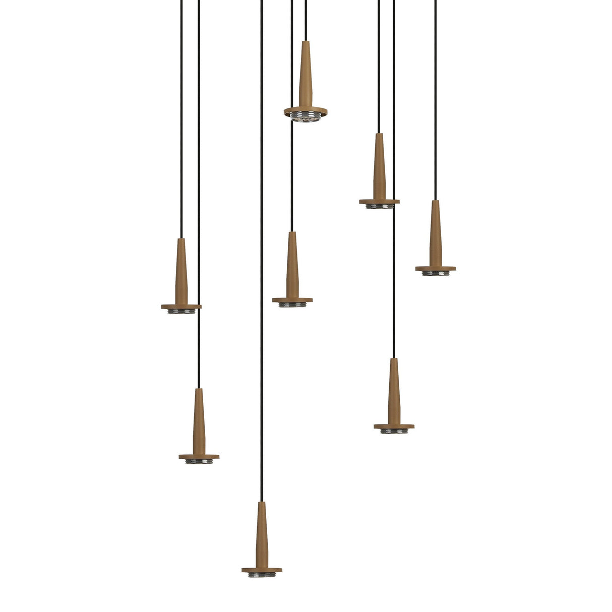 Andromeda 8 Light LED Glass Cluster Pendant Light - Light Gold (Frame Only)