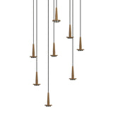 Andromeda 8 Light LED Glass Cluster Pendant Light - Light Gold (Frame Only)