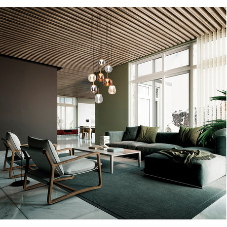 Andromeda 8 Light LED Glass Cluster Pendant Light - Light Gold (Frame Only)