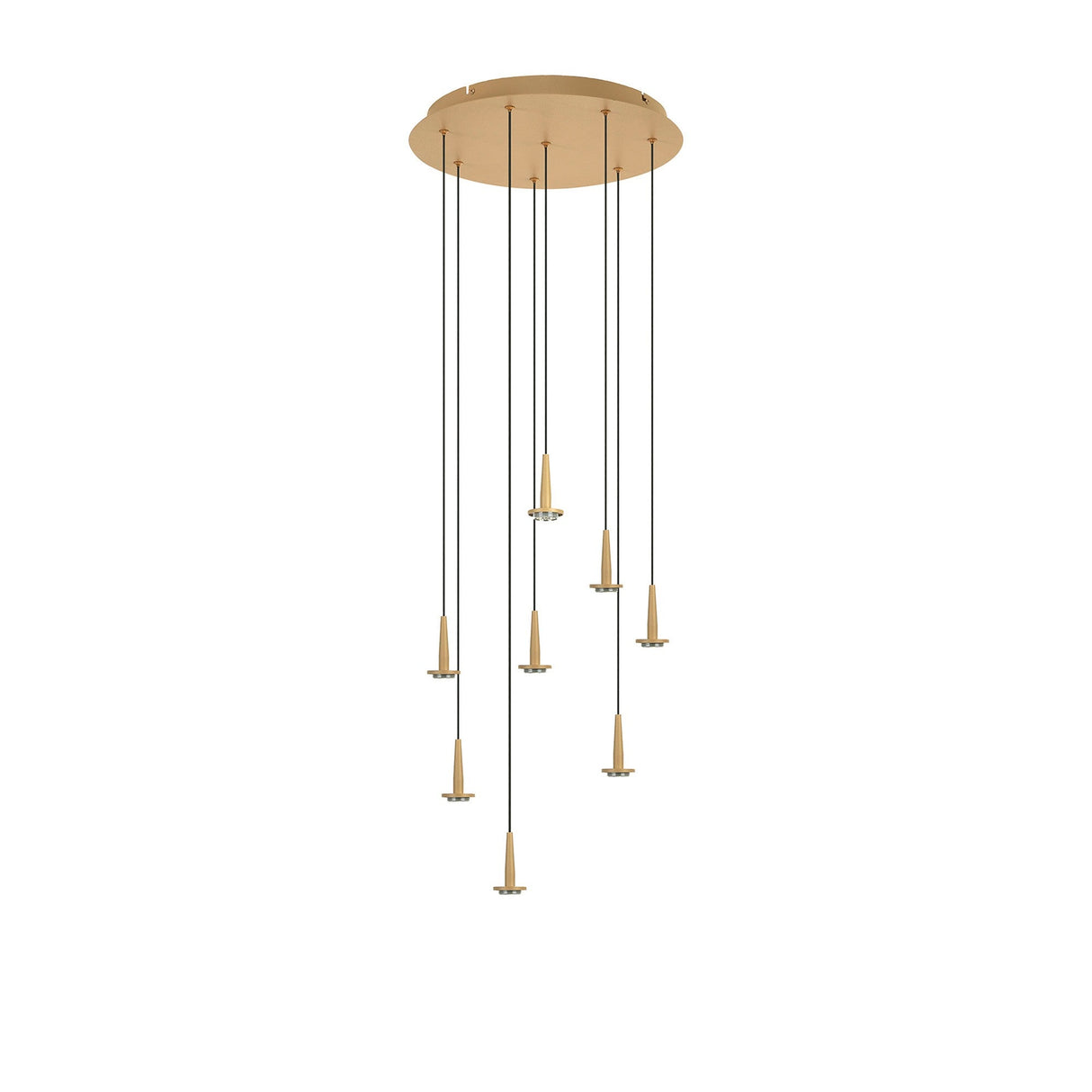 Andromeda 8 Light LED Glass Cluster Pendant Light - Light Gold (Frame Only)