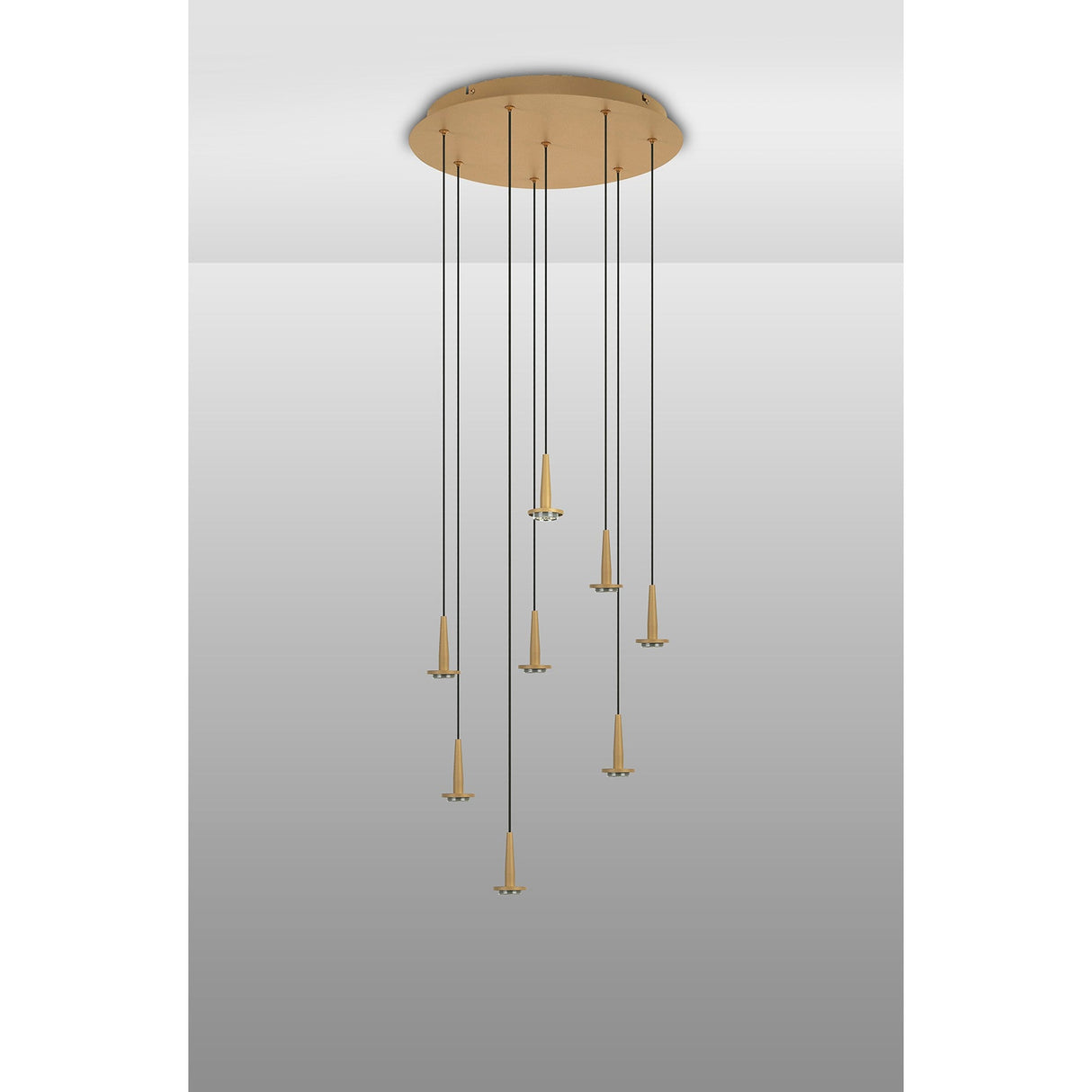 Andromeda 8 Light LED Glass Cluster Pendant Light - Light Gold (Frame Only)