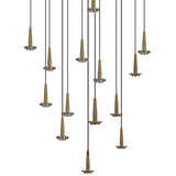 Andromeda 14 Light LED Glass Cluster Pendant Light - Light Gold (Frame Only)