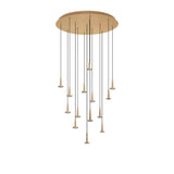 Andromeda 14 Light LED Glass Cluster Pendant Light - Light Gold (Frame Only)