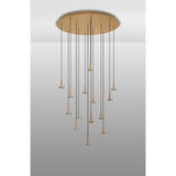 Andromeda 14 Light LED Glass Cluster Pendant Light - Light Gold (Frame Only)