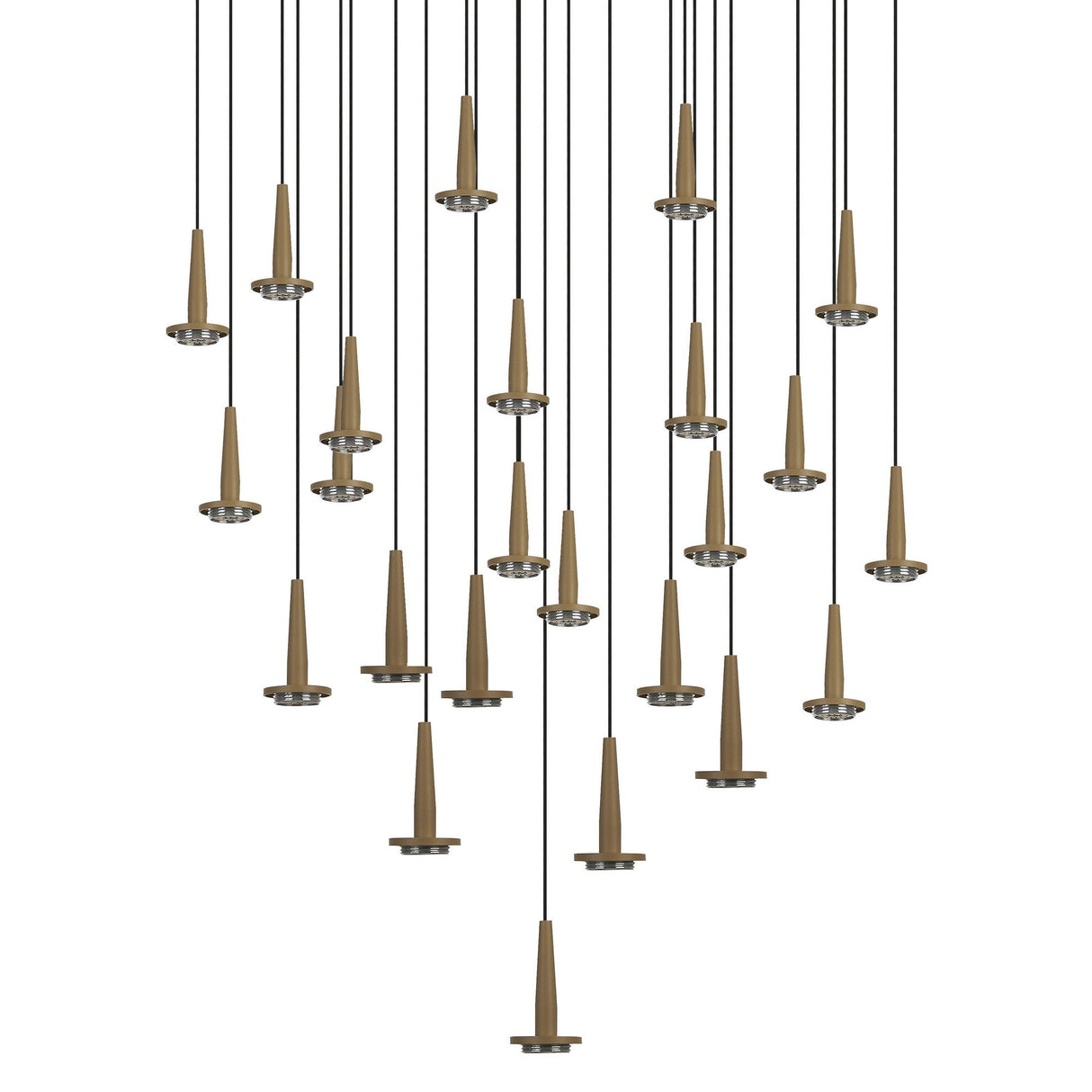 Andromeda 24 Light LED Glass Cluster Pendant Light - Light Gold (Frame Only)