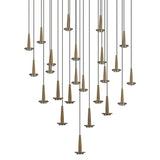 Andromeda 24 Light LED Glass Cluster Pendant Light - Light Gold (Frame Only)