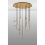Andromeda 24 Light LED Glass Cluster Pendant Light - Light Gold (Frame Only)