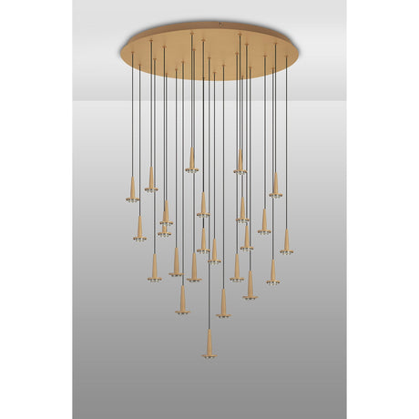 Andromeda 24 Light LED Glass Cluster Pendant Light - Light Gold (Frame Only)