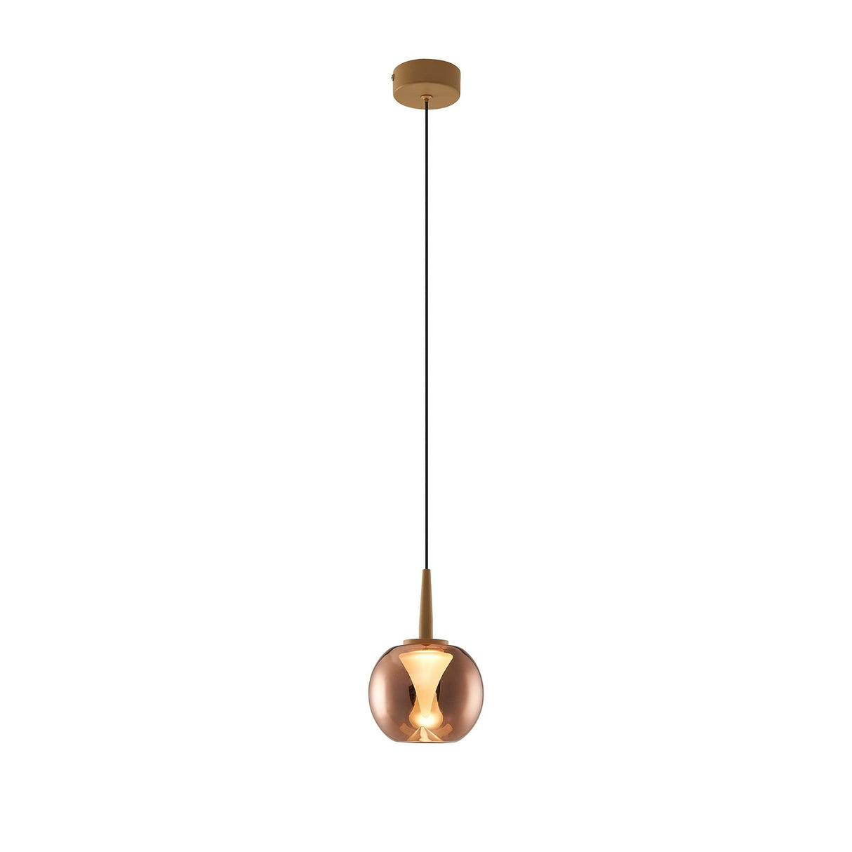 Andromeda LED Glass Pendant Light 5W 3000K - Gold & Copper & Frosted