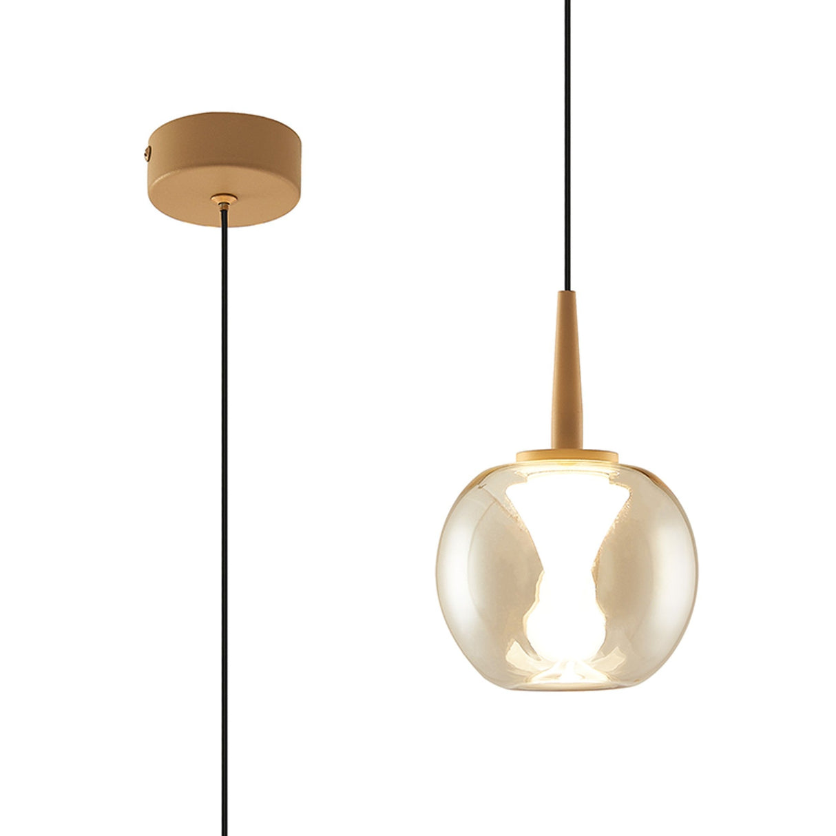 Andromeda LED Glass Pendant Light 5W 3000K - Gold & Frosted