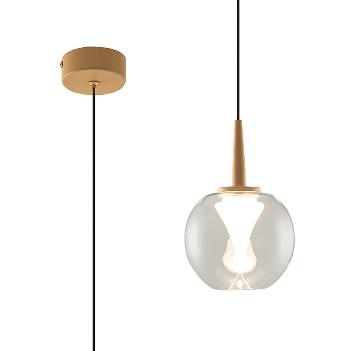 Andromeda LED Glass Pendant Light 5W 3000K - Gold & Frosted