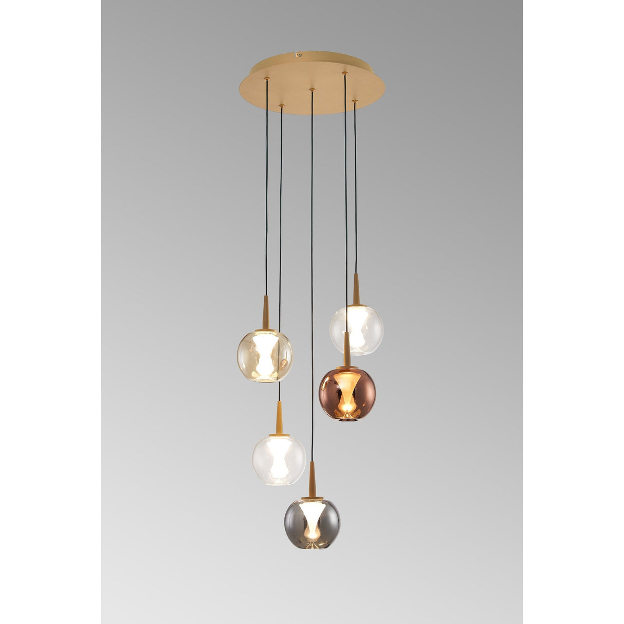 Andromeda 5 Light LED Glass Cluster Pendant Light 25W 3000K -Multicoloured