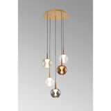 Andromeda 5 Light LED Glass Cluster Pendant Light 25W 3000K -Multicoloured