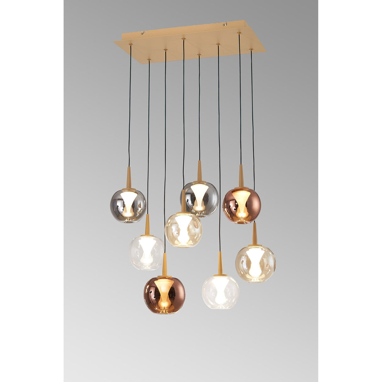 Andromeda 8 Light LED Crystal Bar Pendant Light - Multicoloured