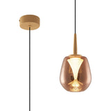 Andromeda LED Glass Pendant Light 5W 3000K - Gold & Copper & Frosted