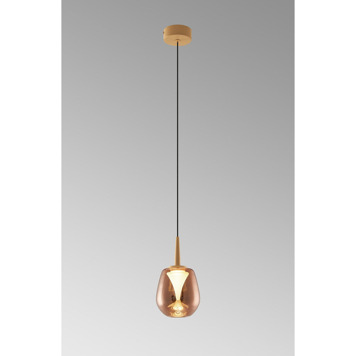 Andromeda LED Glass Pendant Light 5W 3000K - Gold & Copper & Frosted