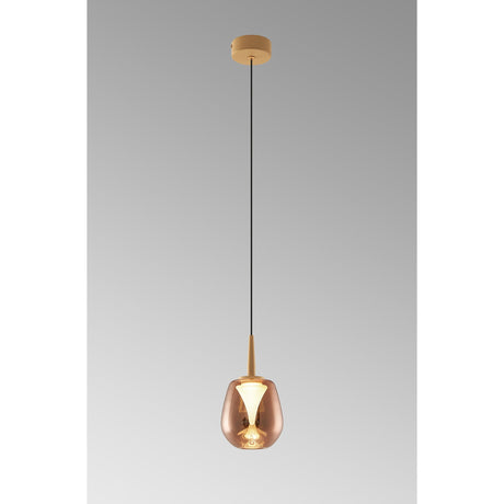 Andromeda LED Glass Pendant Light 5W 3000K - Gold & Copper & Frosted
