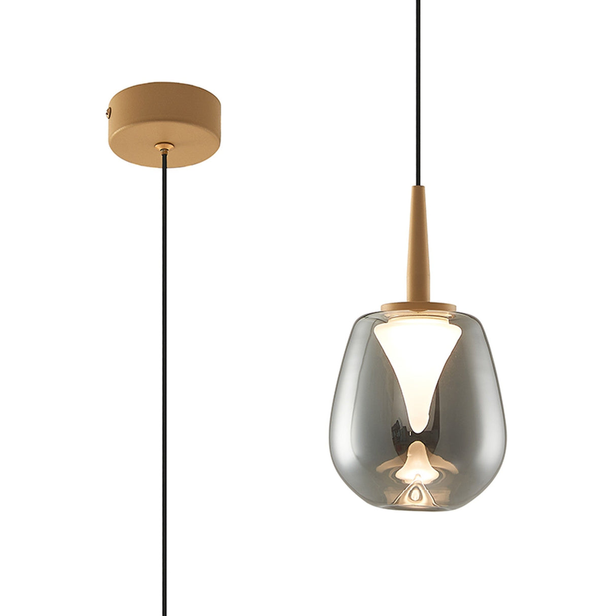 Andromeda LED Glass Pendant Light 5W 3000K - Gold & Chrome & Frosted
