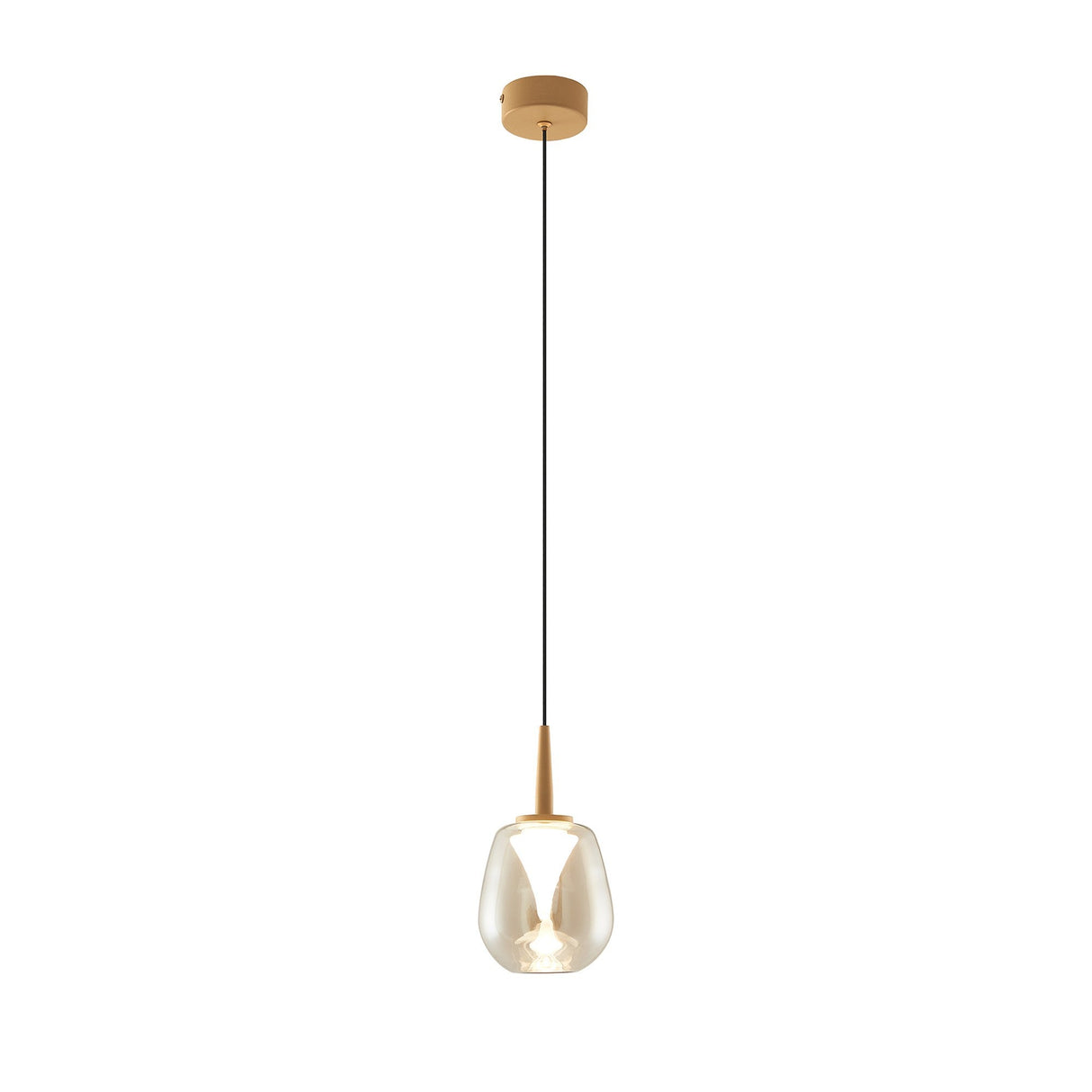 Andromeda LED Glass Pendant Light 5W 3000K - Gold & Amber & Frosted
