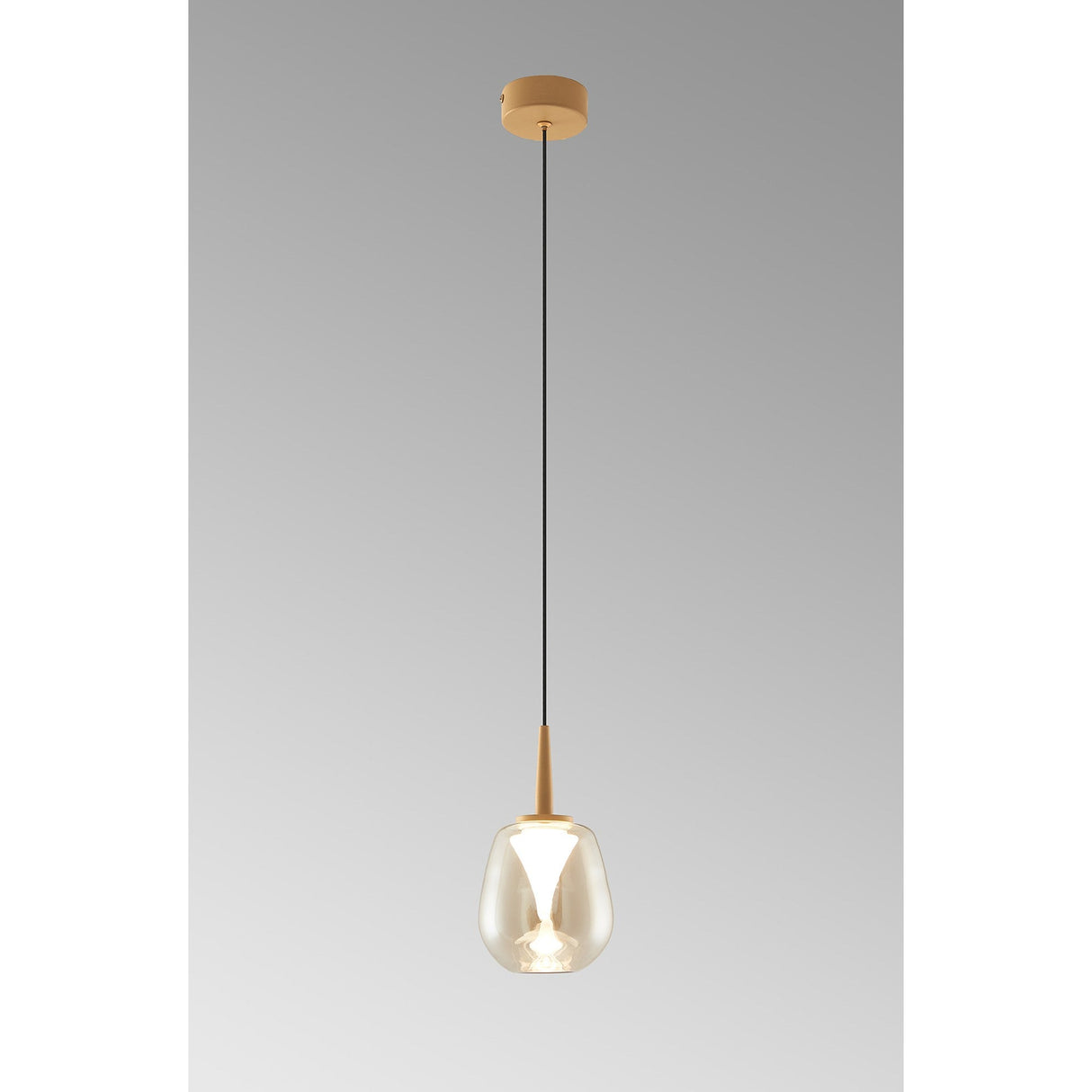 Andromeda LED Glass Pendant Light 5W 3000K - Gold & Amber & Frosted