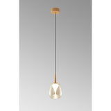 Andromeda LED Glass Pendant Light 5W 3000K - Gold & Amber & Frosted