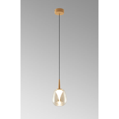 Andromeda LED Glass Pendant Light 5W 3000K - Gold & Amber & Frosted